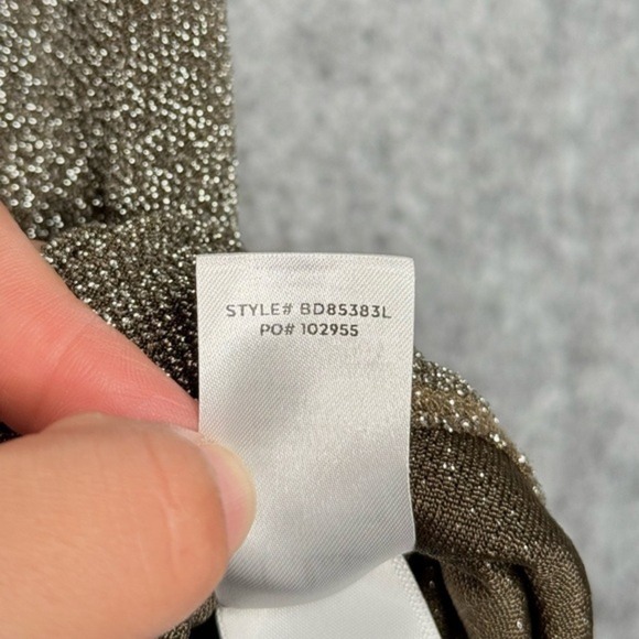 Lulus Forever Your Girl Metallic Body-con‎ Minidress in Olive Silver- Sz XL - Picture 5 of 5